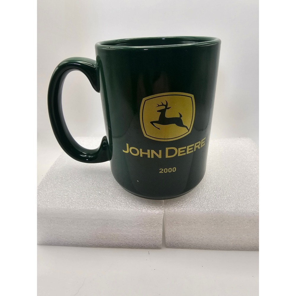John Deere 2000 Coffee Mug Green Gold Logo Evolution Timeline Collectible Cup
